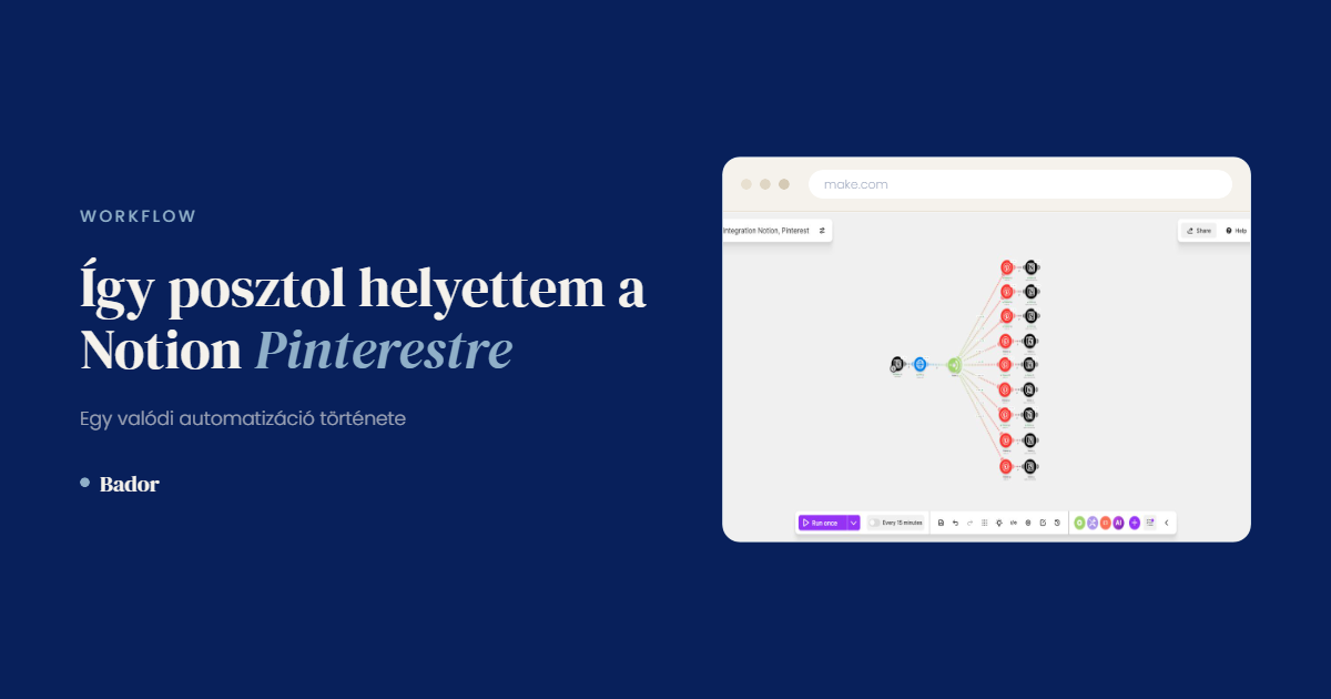 Hogyan posztol helyettem a Notion Pinterestre? Egy valódi automatizáció története